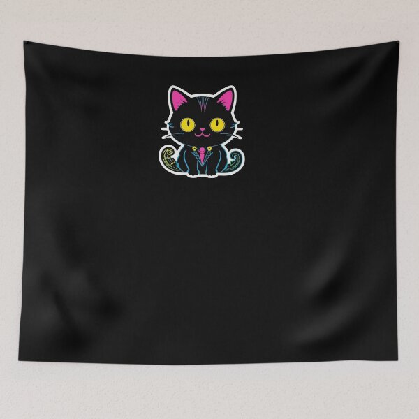 Item preview, Kawaii Graffiti Abstract Neon Cat designed and sold by Desfix.