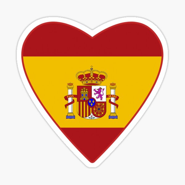 AMOR POR ESPAÑA Bandera española en corazón Pegatina