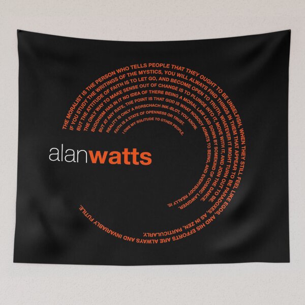 Item preview, Alan Watts famous quotes poster [orangered] designed and sold by CMYKStudio.