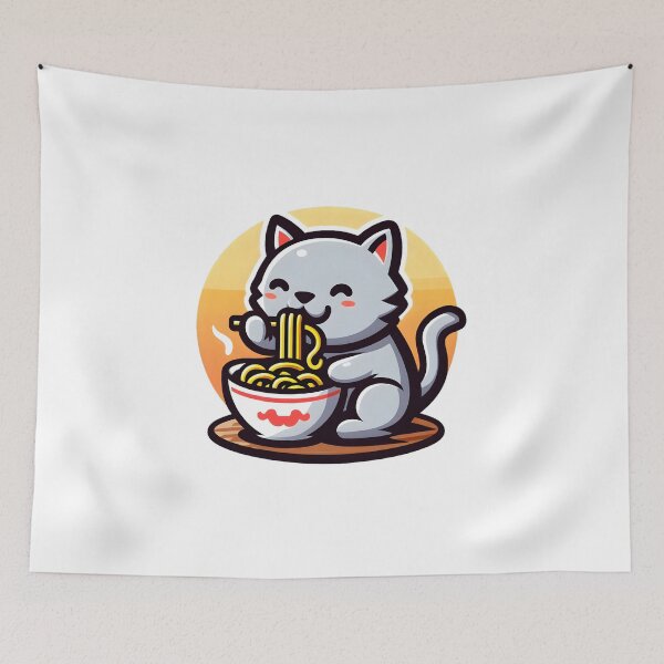 Item preview, Cat eating ramen.#15 designed and sold by ponggun.