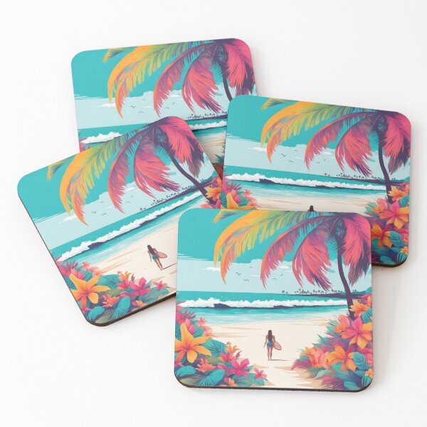 Item preview, Surfer girl on tropical beach designed and sold by JackFreestone.