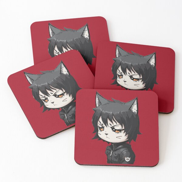 Item preview, Emo Cat Goth Black Kitten designed and sold by Peculiarts.