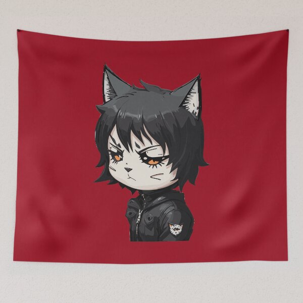 Aperçu de l'œuvre Chat Emo Goth Chaton Noir créée et vendue par Peculiarts.