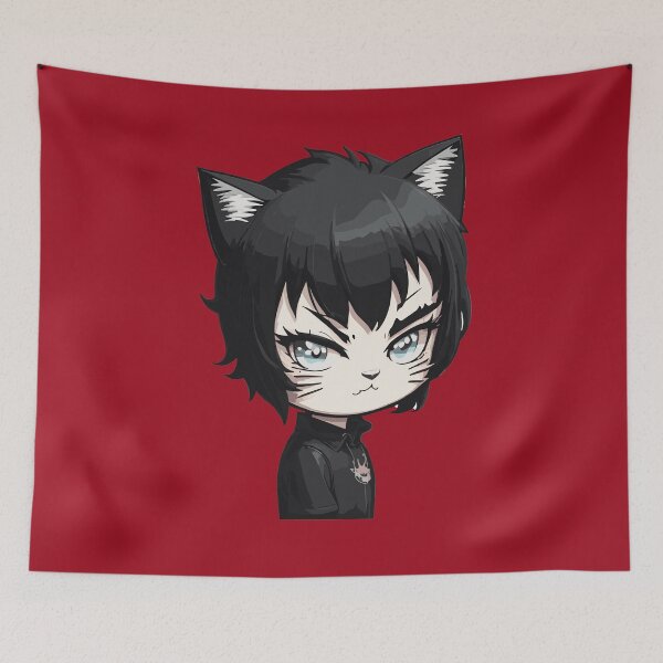 Aperçu de l'œuvre Chat Emo Goth Chaton Noir créée et vendue par Peculiarts.