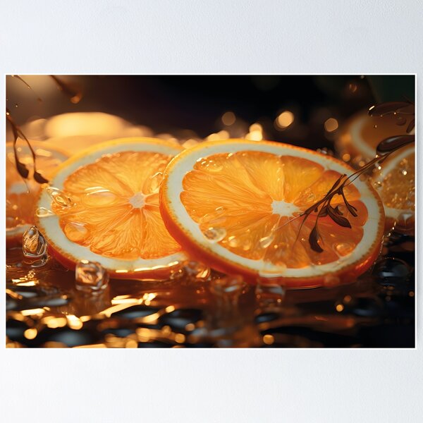 Artikelvorschau, Orange slices - poster - wall art - office - living room - bedroom - kitchen - gift entworfen und verkauft von MomoVisualVibes.