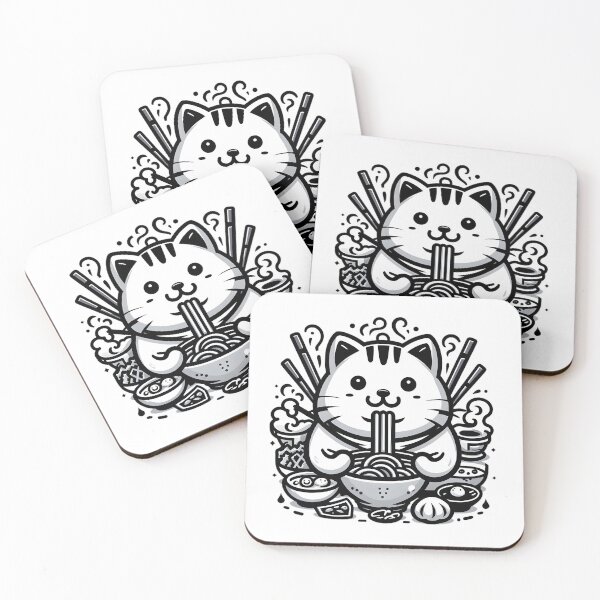 Item preview, Cat eating ramen.#18 designed and sold by ponggun.