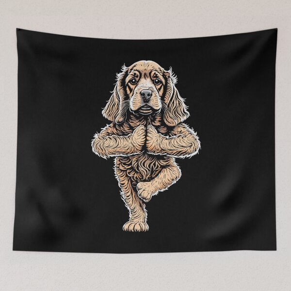 Aperçu de l'œuvre Cocker Spaniel Yoga Amant De Chien Chiot Drôle Asana Arbre Pose créée et vendue par GrandeDuc.