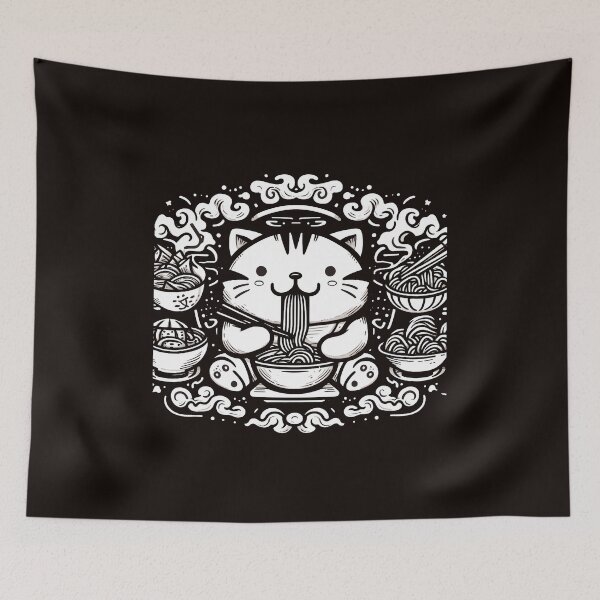 Item preview, Cat eating ramen.#17 designed and sold by ponggun.