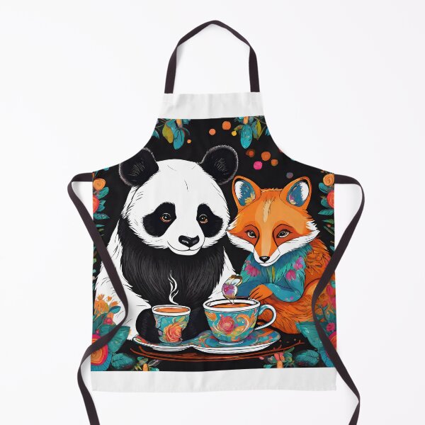 Item preview, Panda and Fox Drinking Coffee Together designed and sold by ishitastore08.