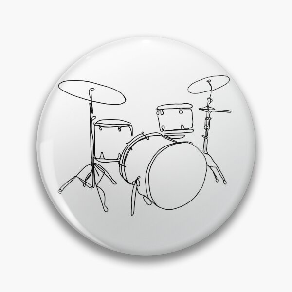 Item preview, Line art of musical drums set for band drummer designed and sold by adesignworld.