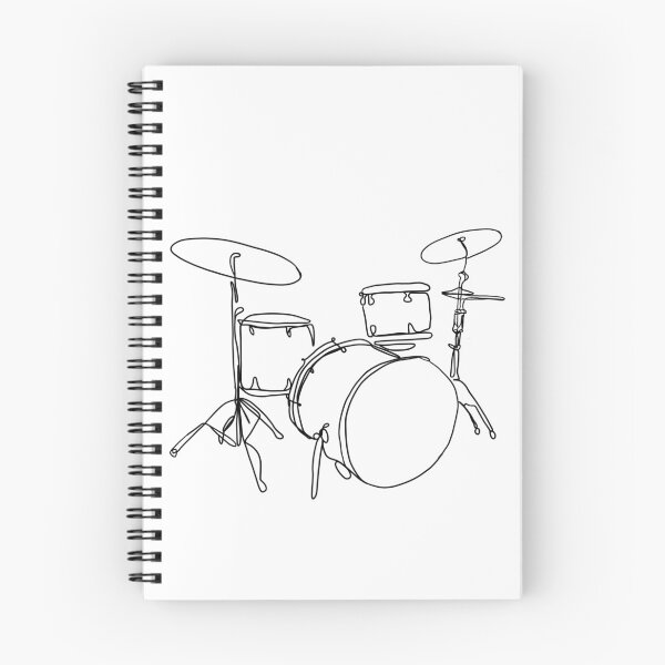 Item preview, Line art of musical drums set for band drummer designed and sold by adesignworld.