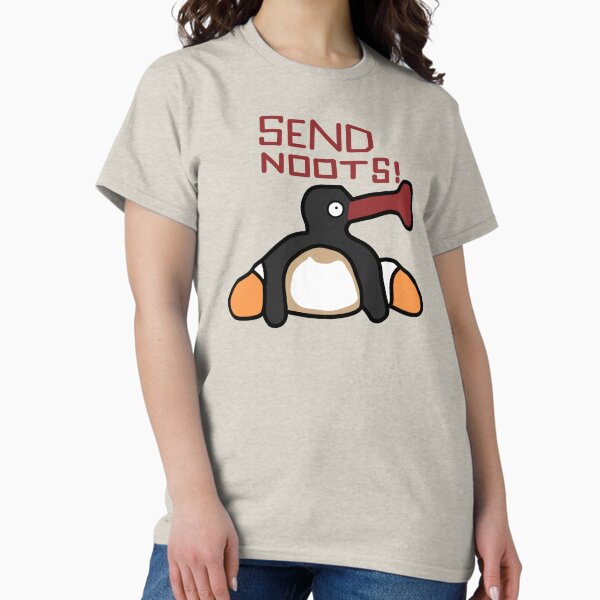 Vista previa del artículo con la obra «Pingu envía algunos mensajes», diseñado y vendido por Eolithic.