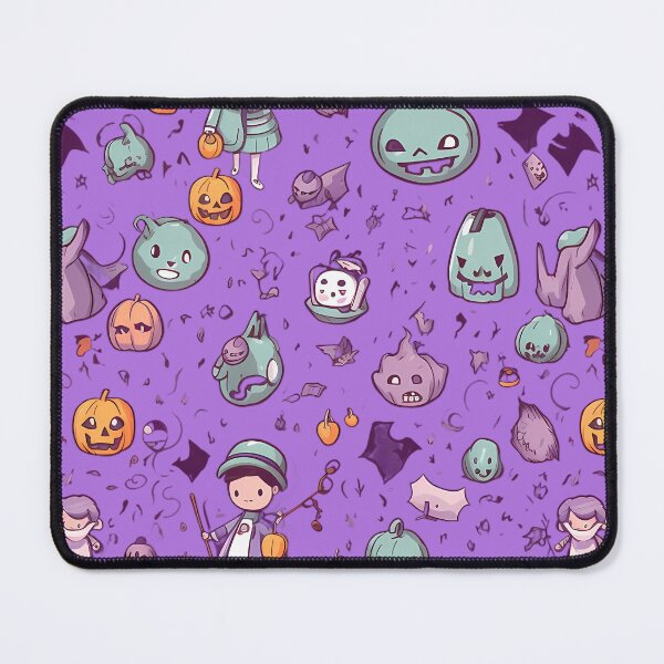 Item preview, Halloween cartoon patterns on purple background designed and sold by Eastbavin.