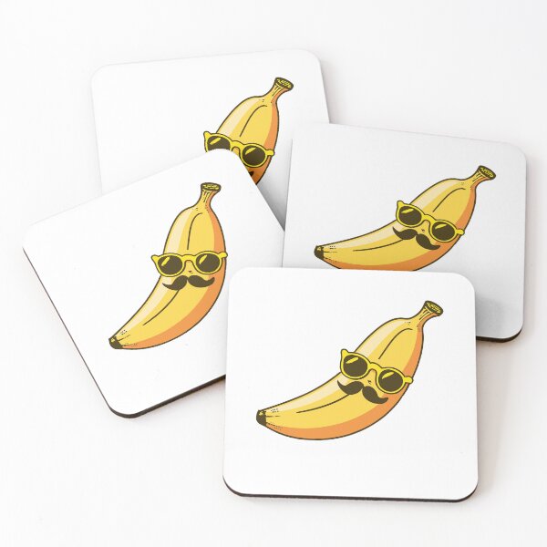 Item preview, Funny Banana With Mustache & Sunglasses Fruit Face designed and sold by DashBliss.