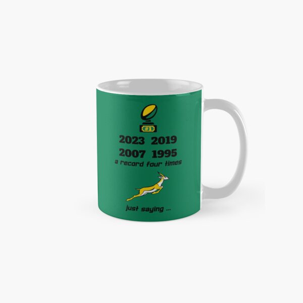 Item preview, South Africa supporter: winners 4 times just saying (black) designed and sold by SolidEarthArt.