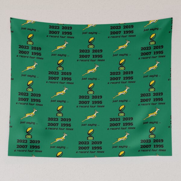 Item preview, South Africa supporter: winners 4 times just saying (black) designed and sold by SolidEarthArt.