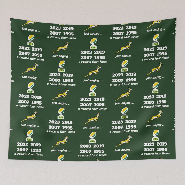 Item preview, South Africa supporter: winners 4 times just saying (white) designed and sold by SolidEarthArt.