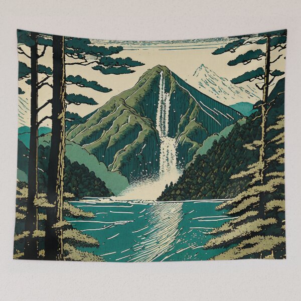 Item preview, Birthing Up High - A Contemporary Ukiyo-e Nature Landscape designed and sold by Kijiermono.