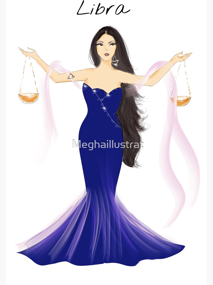 Libra, zodiac sign, fashion sketch,