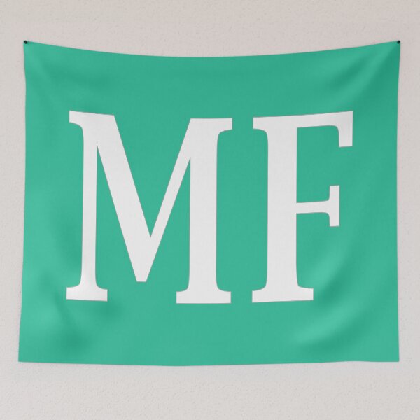 Item preview, MF Initials Monogram Elegant White Letters designed and sold by Jeallan Designs.