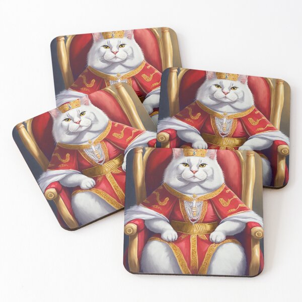 Item preview, Fat royal cat dressed as a king sitting on a throne designed and sold by fotofeast.