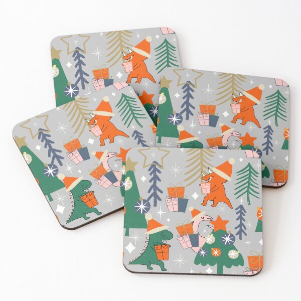 Item preview, Dinosaur Christmas Party Gray designed and sold by susycosta.