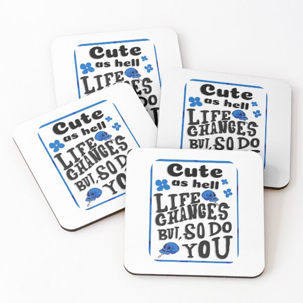 Item preview, Playful text - typography - cool skulls in blue designed and sold by vibeno1.