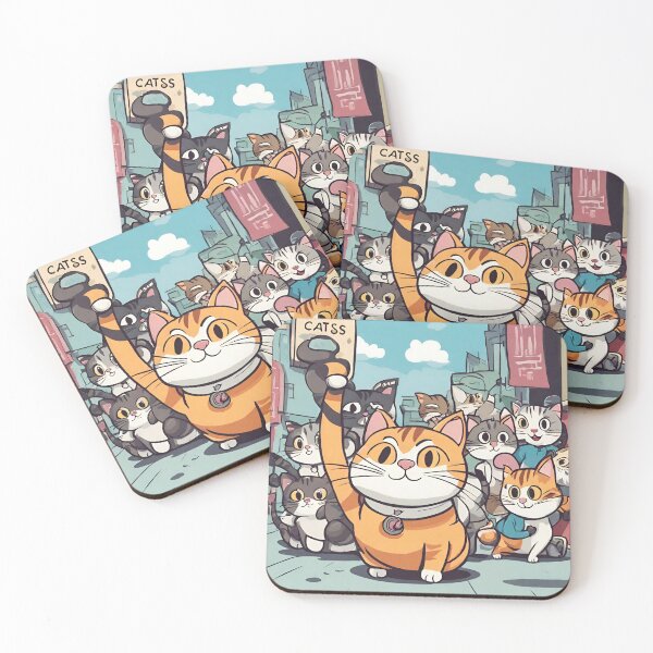 Item preview, cats on the road seamless digital paper designed and sold by pig2u.