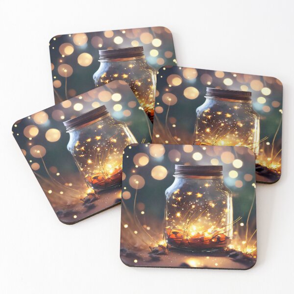 Item preview, Jar with fire flies surrounded by fairy lights designed and sold by fotofeast.