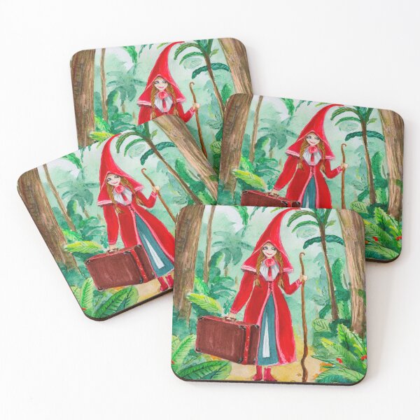 Item preview, Red riding hood with suitcase and stick in jungle designed and sold by fotofeast.