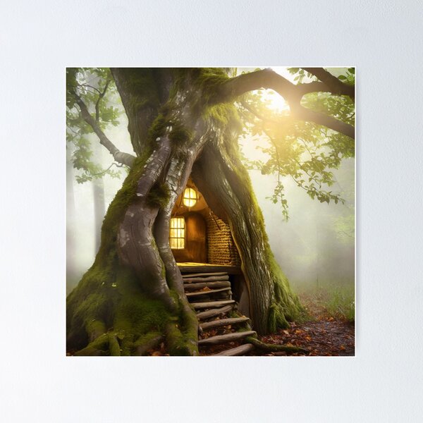 Item preview, Small cottage built in the trunk of an ancient tree designed and sold by fotofeast.