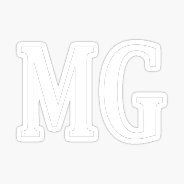 Item preview, MG Initials Monogram Elegant White Letters designed and sold by Jeallan Designs.