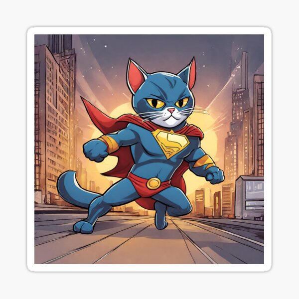 Item preview, cat super hero digital paper designed and sold by pig2u.