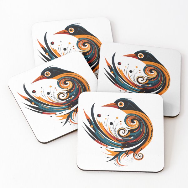 Item preview, striking orange and blue bird designed and sold by MK3DESIGN.