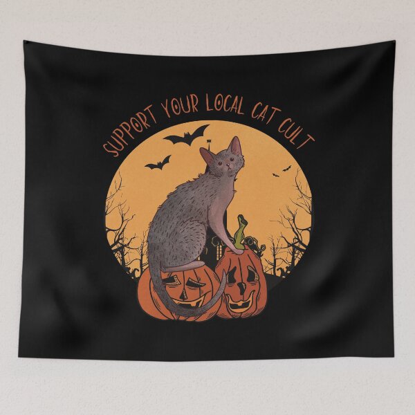 Item preview, Support your local cat cult - Lykoi Werewolf Cat designed and sold by FelineEmporium.