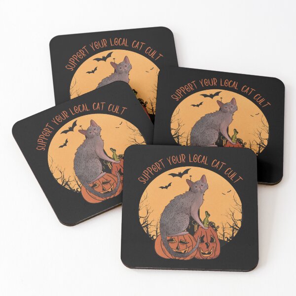 Item preview, Support your local cat cult - Lykoi Werewolf Cat designed and sold by FelineEmporium.