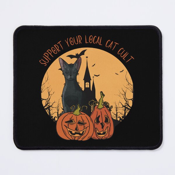 Item preview, Support your local cat cult - Black Oriental Cat designed and sold by FelineEmporium.
