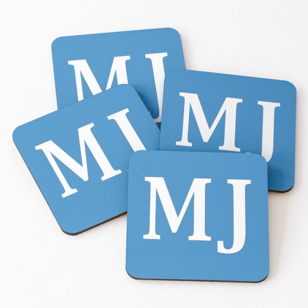 Item preview, MJ Initials Monogram Elegant White Letters designed and sold by Jeallan Designs.