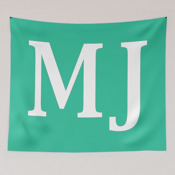 Item preview, MJ Initials Monogram Elegant White Letters designed and sold by Jeallan Designs.