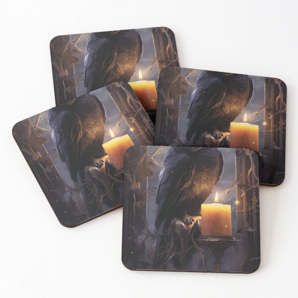 Item preview, Chimera Raven cat near the candle designed and sold by Marie Colençon.