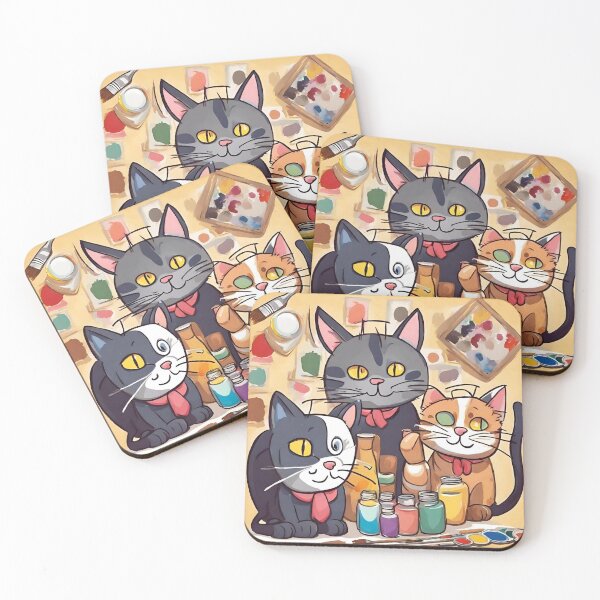 Item preview, cats waterpaint digital paper designed and sold by pig2u.