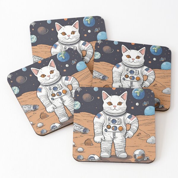 Item preview, cat in space digital paper designed and sold by pig2u.