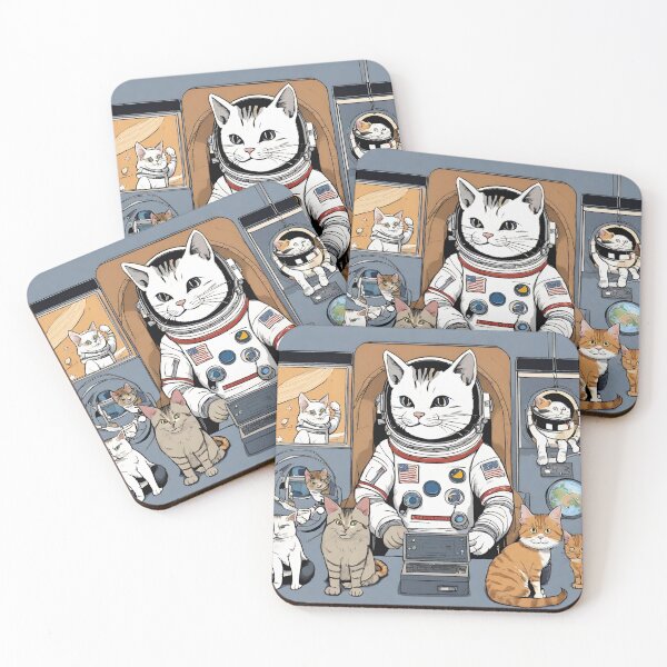 Item preview, cats in space digital paper designed and sold by pig2u.