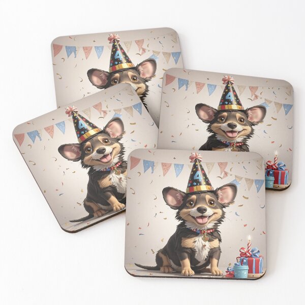 Item preview, Happy 4th Birthday Little Doggy 4-Years-Old Puppy Dog Boy Girl designed and sold by HappyOnEarth.