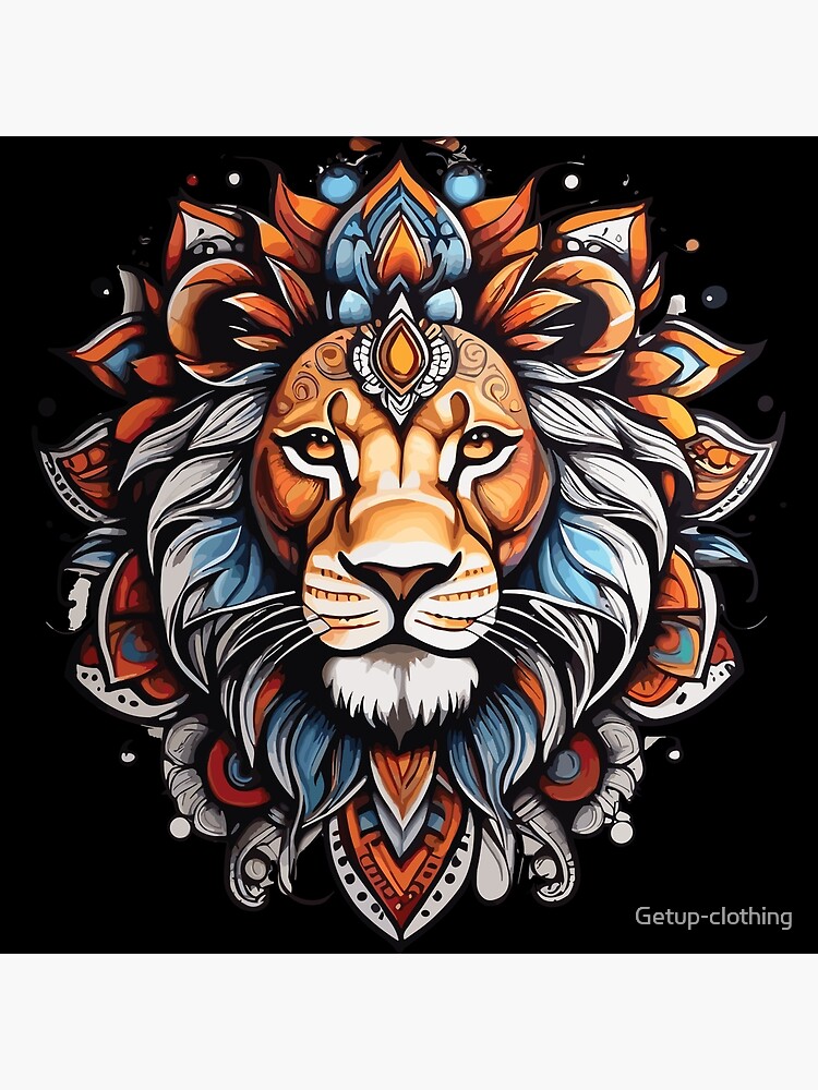 Lion mandala handmade artwork store