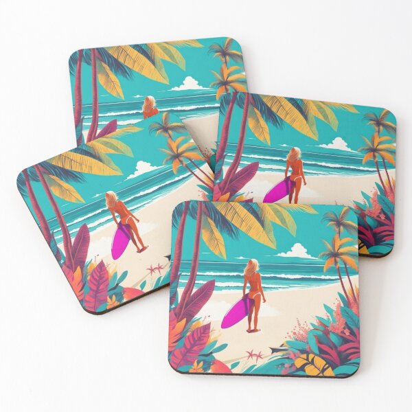 Item preview, Surfer girl on beach at sunset designed and sold by JackFreestone.
