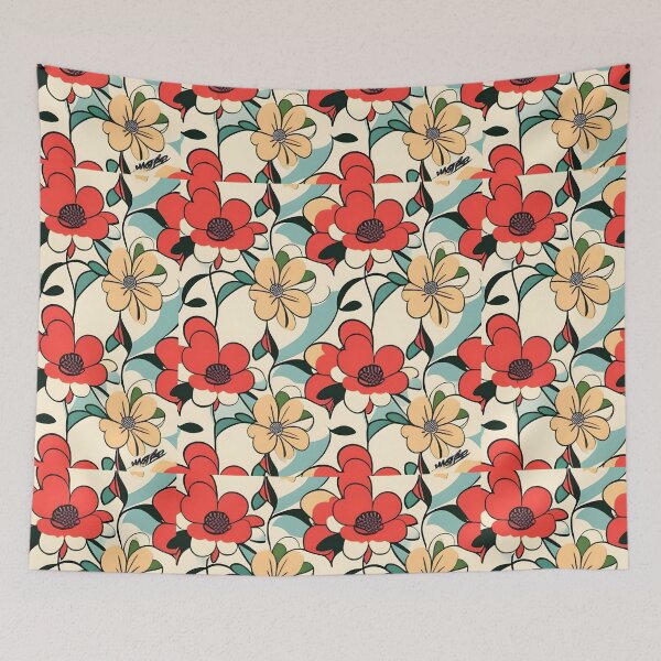 Artikelvorschau, Retro Blumen Muster entworfen und verkauft von homestylemarket.