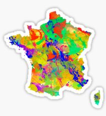 Watercolor Map of France Sticker