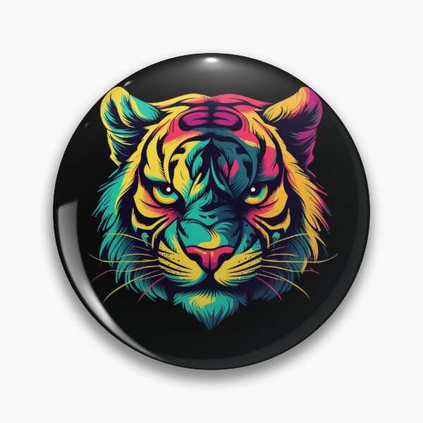 Artikelvorschau, Bunter Tigerkopf entworfen und verkauft von ArtisShops.