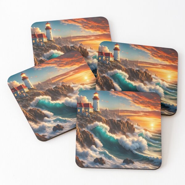 Item preview, Waves Crash onto Lighthouse Rock! designed and sold by Zen-Hues.